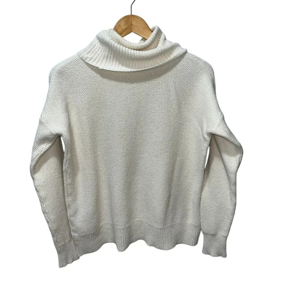 Madewell Women's Turtleneck Sweater Off White Size Small Textured Knit - Picture 2 of 8